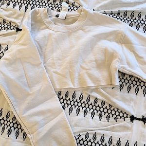 Beige Cropped Nasty Gal Sweatshirt